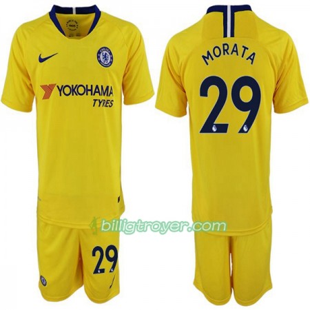 Billige Fotballdrakter Chelsea Alvaro Morata 29 Barn Bortedraktsett 2018/19 Kortermet